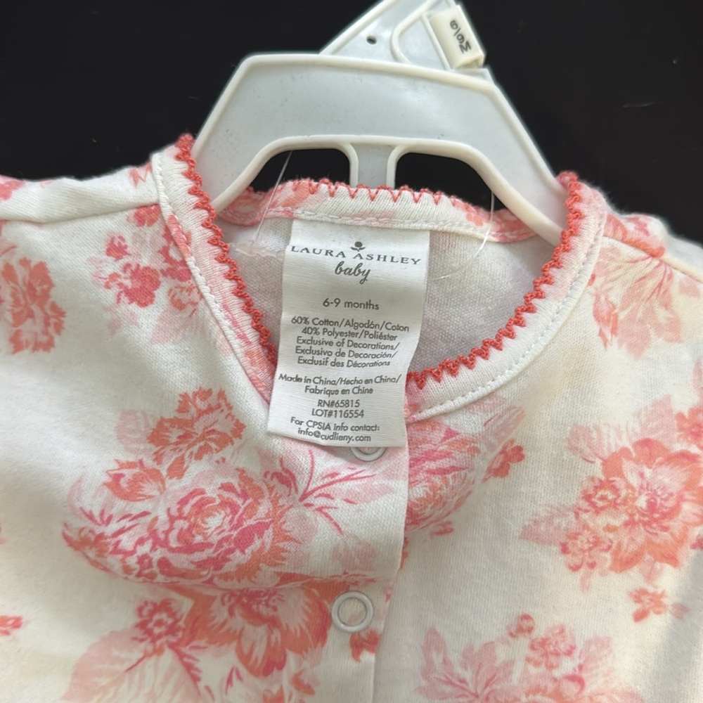 NWT Laura Ashley Baby Outfit Set with Floral Top and Pink Leggings - Picture 3 of 4